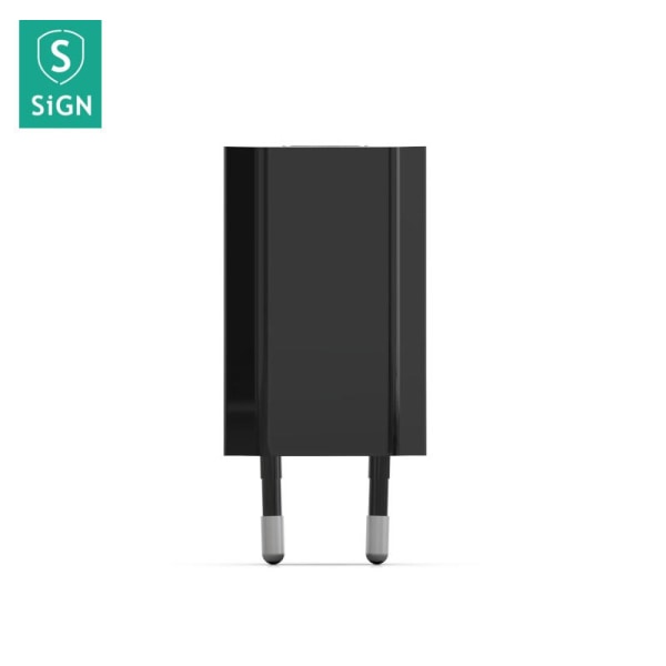 SiGN Väggladdare för iPhone, Android m.fl. 1A - Svart
