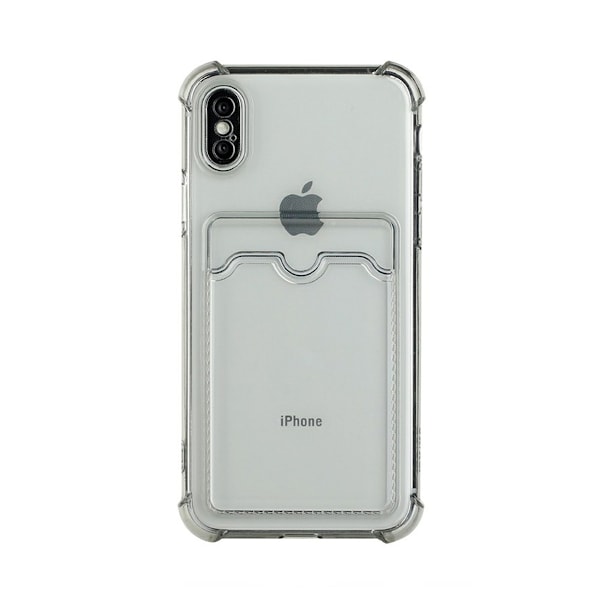 iPhone XS Max Stöttåligt Skal med Korthållare - Grå