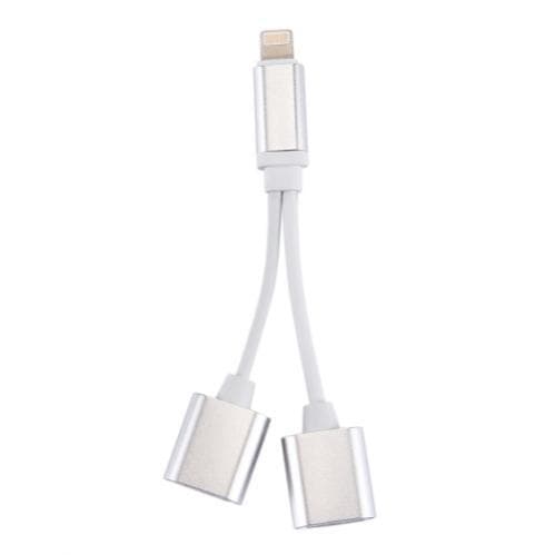 iPhone 7/8/X Adapter, 2x Lightning Svart