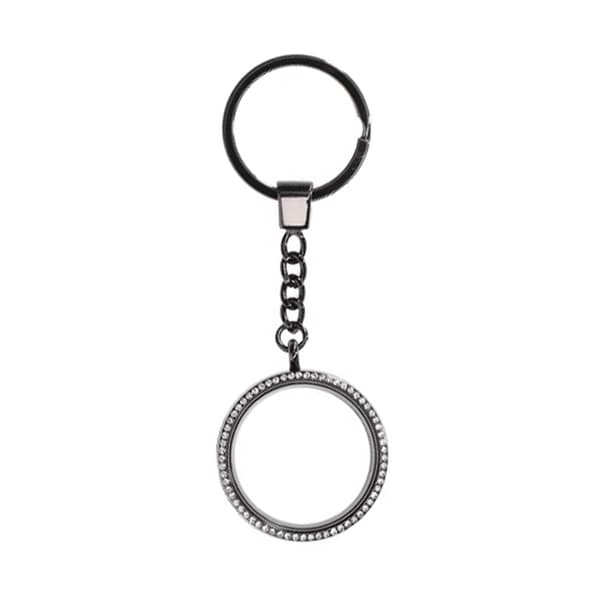 AirTag Keychain with Crystal Details - Black