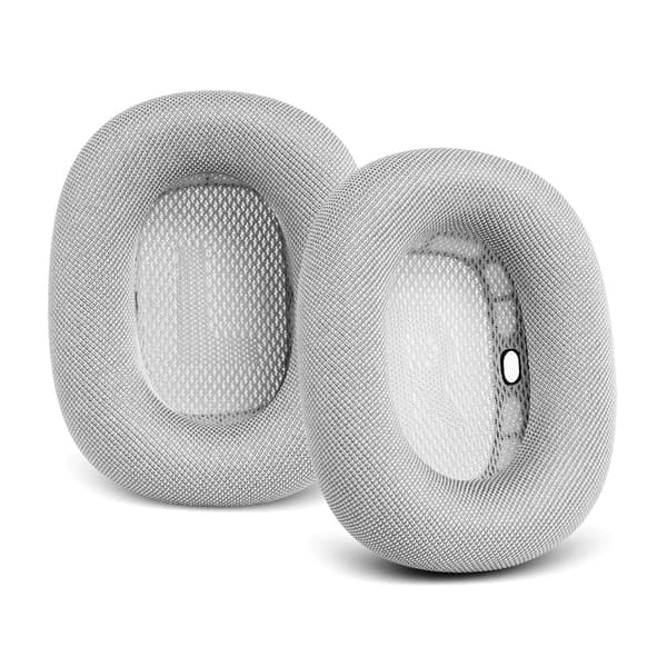 AirPods Max silver mesh silicone earphone covers, one pair