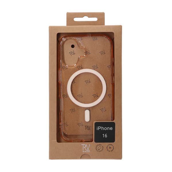 iPhone 16 Rvelon TPU Mobile Case with MagSafe - Glitter Gold