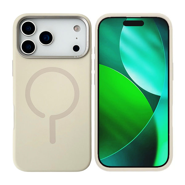 Mobile Case Silicone with Camera Metal Frame for iPhone 17 Pro - White