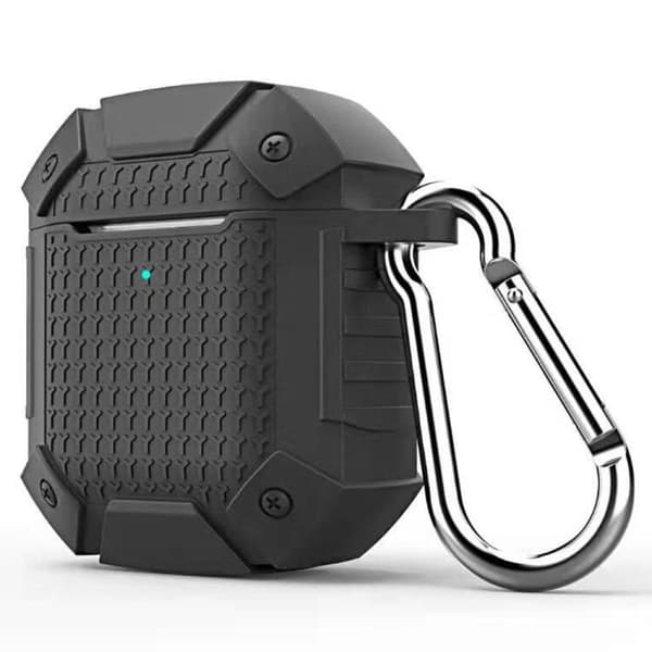 Armor Shockproof Silikonfodral för Apple AirPods Laddetui - Svart Svart