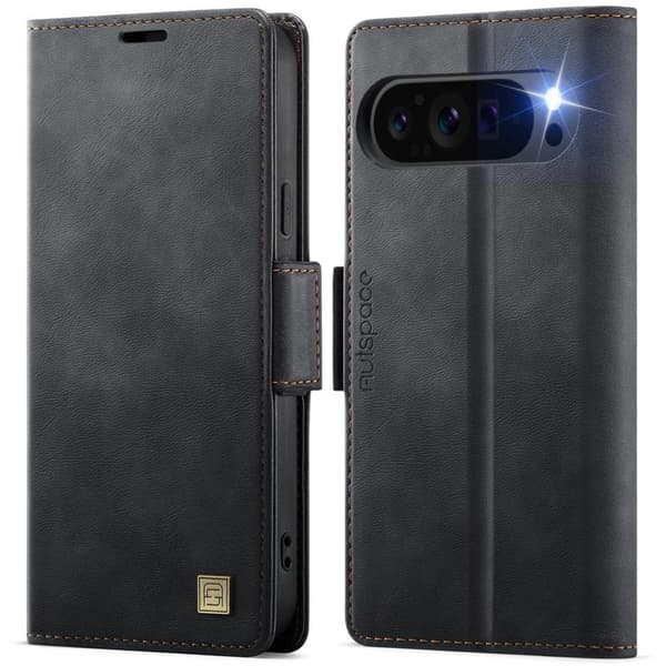 AUTSPACEA11 Google Pixel 11 Pro XL Wallet Cover RFID Blocking - Black
