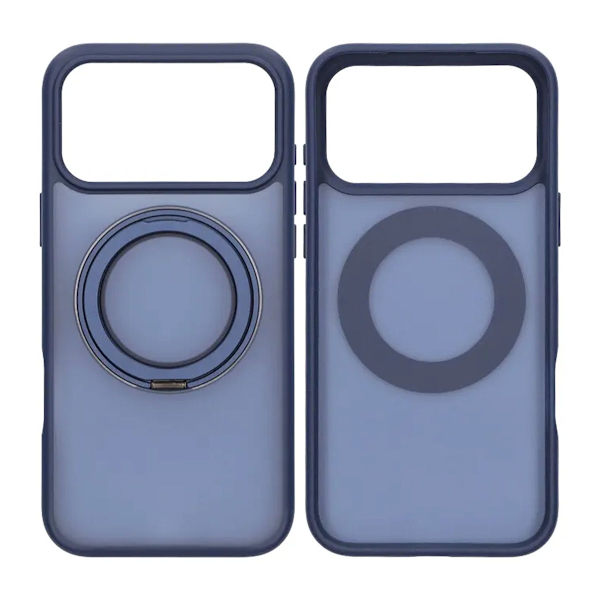 Matte Case 360 rotating bracket Mobile Phone Case For iPhone 17 Pro Max Blue