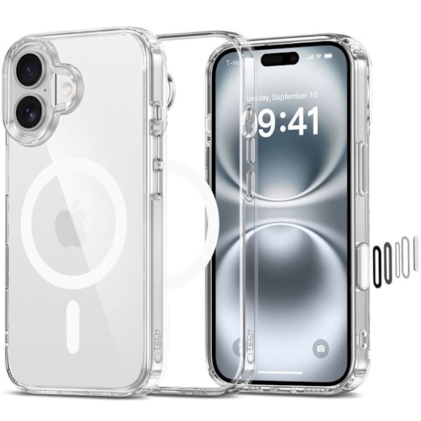 Tech-Protect Flexair Hybrid CC Magsafe Case for iPhone 16 - Transparent