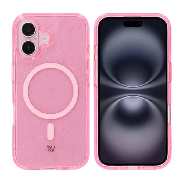 iPhone 16 Rvelon TPU Mobile Case with MagSafe - Glitter Pink