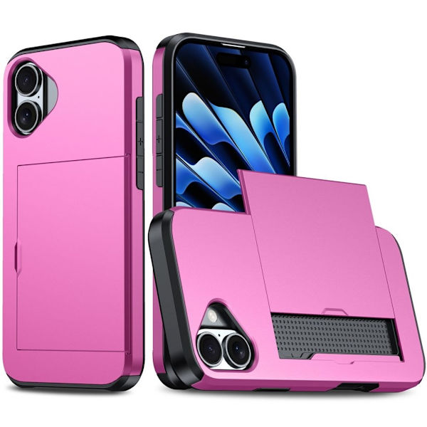 iPhone 16 Case with Card Slot - Pink