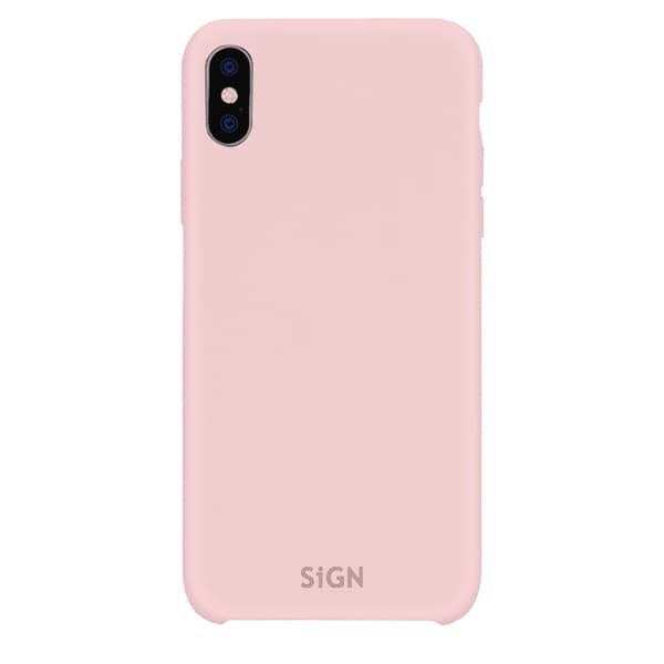 SiGN Liquid Silicone Case för iPhone XS Max - Rosa Svart