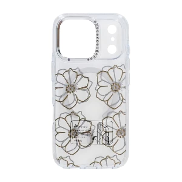 Case Magsafe for iPhone 17 Pro Max - Transparent with flowers