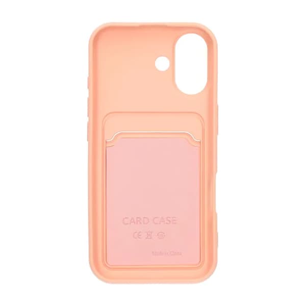 Silicone Mobile Case with Card Holder for iPhone 17 - Pink