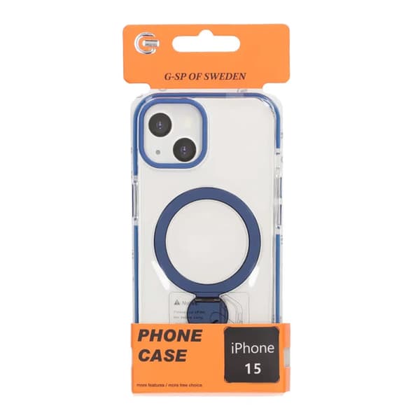 Pindun 360掳Rotating Stand Magnetic Case For iPhone 15 Blue