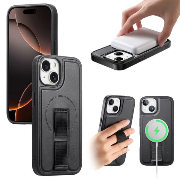 CASENEO iPhone 14/13 MagSafe Case with Hand Grip - Black