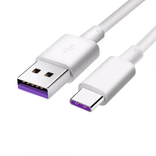 SiGN SuperCharge USB-C-kabel 5A 2 m - Vit Svart