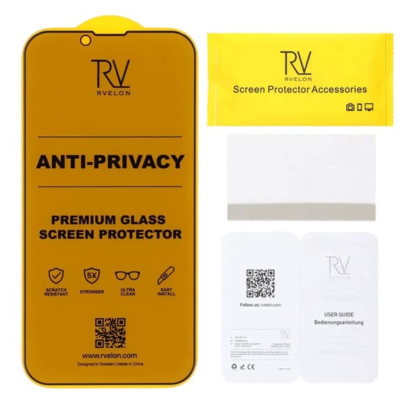 Screen Protector iPhone 13/13 Pro/14/16e - Full Cover Privacy Tempered Glass RV Bulk no frame