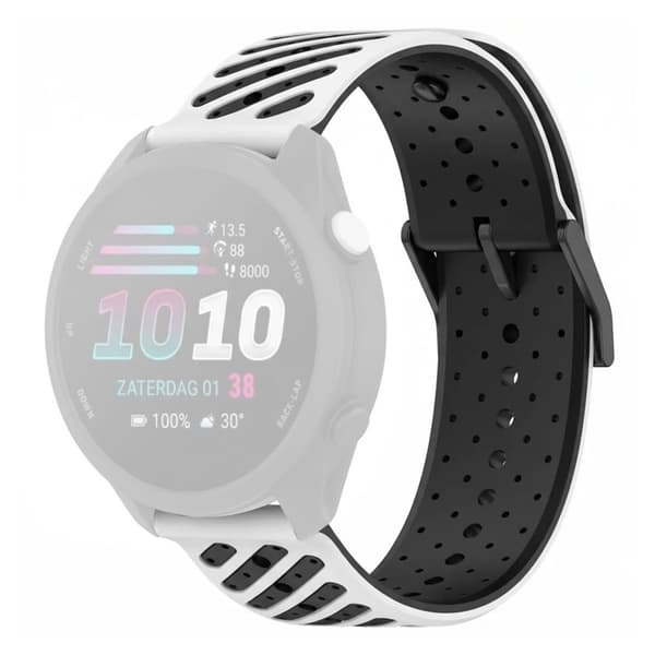 Garmin Forerunner 70/170/170 Music Silicone Watch Strap - White/Black