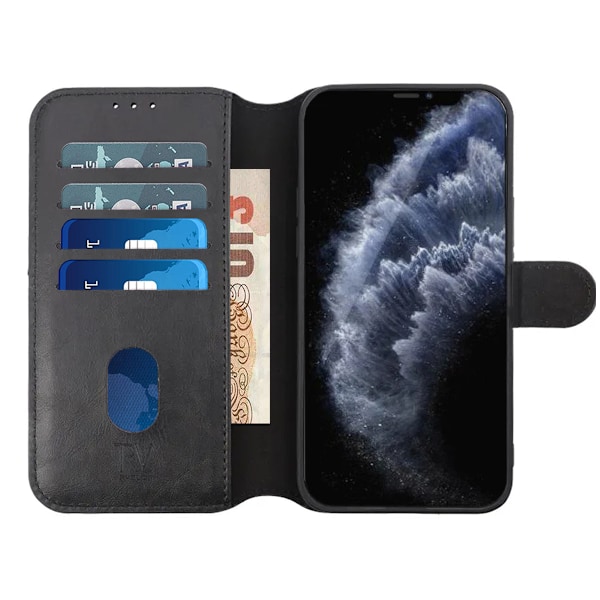 iPhone 12/12 Pro Plånboksfodral Magnet Rvelon - Svart