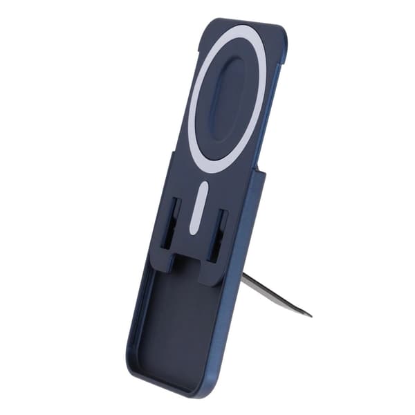 Magnetic Card Holder with Vertical Strip Kickstand Blue
