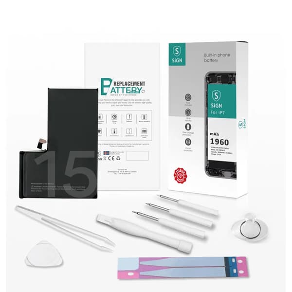 Komplett Kit för Batteribyte - iPhone 15 Svart