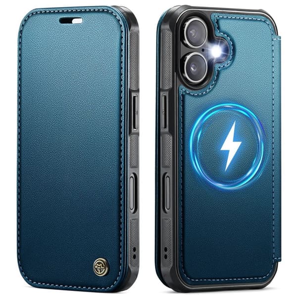 CASEME 053 iPhone 17 Wallet Cover MagSafe RFID blocking - Blue