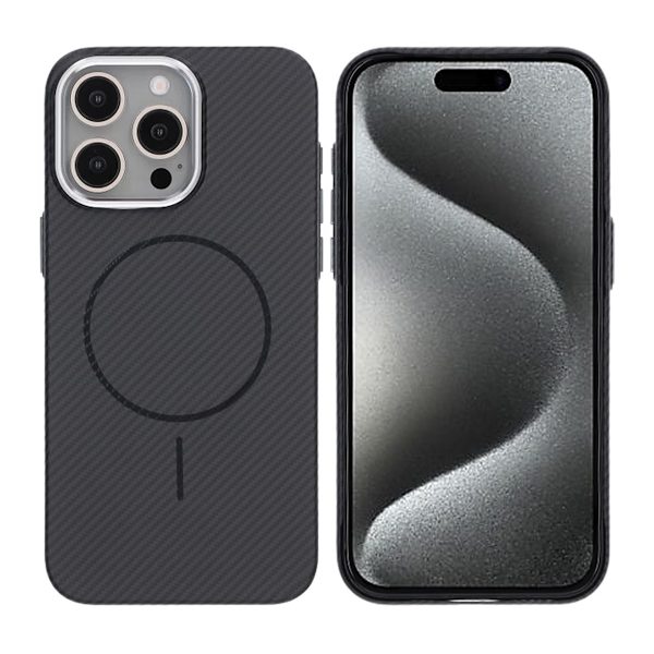 iPhone 15 Pro Max Mobilskal Carbonmönstrad - Svart