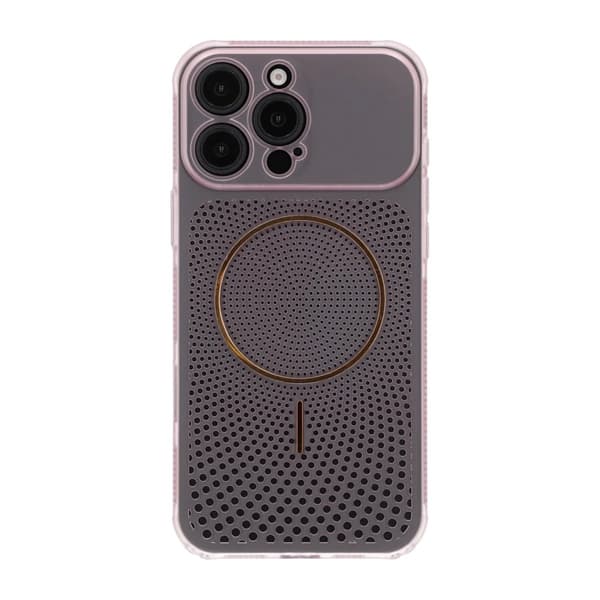 Magnetic Mesh Cooling Phone Case For iPhone 16 Pro Max Pink