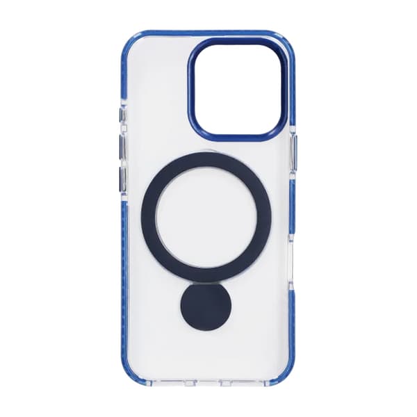Magsafe Case for iPhone 16 Pro Max - Transparent blue with ring stand
