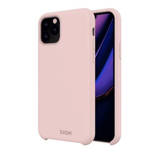 SiGN Liquid Silicone Case för iPhone 12/12 Pro - Rosa Svart