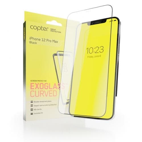 Copter Exoglass Curved Frame för iPhone 12 Pro Max 6.7" - Svart Svart