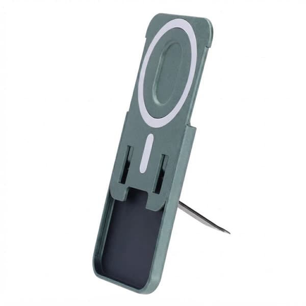 Magnetic Card Holder with Vertical Strip Kickstand Green