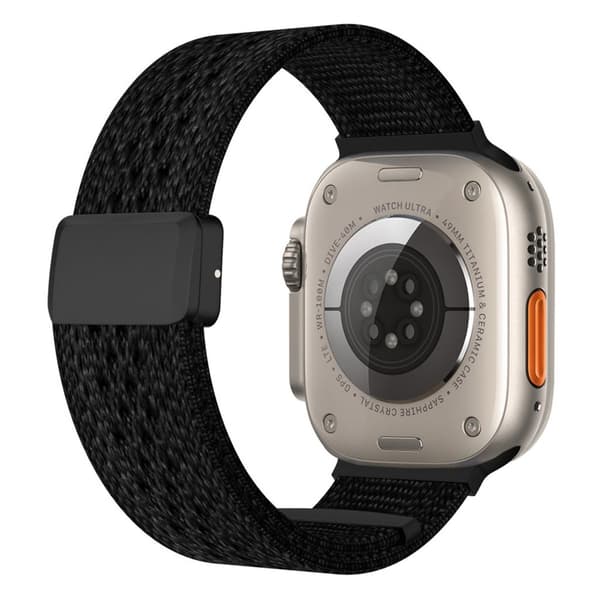 Apple Watch 49/46/44/42mm Nylon Watch Strap Lace Design - Black