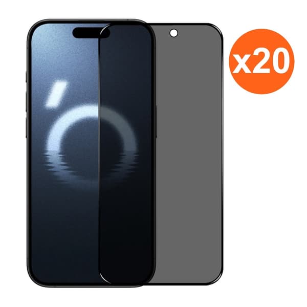 Screen Protector for iPhone 16 Pro Max-Privacy Full Cover Tempered Glass RV no frame 20 pcs bulk