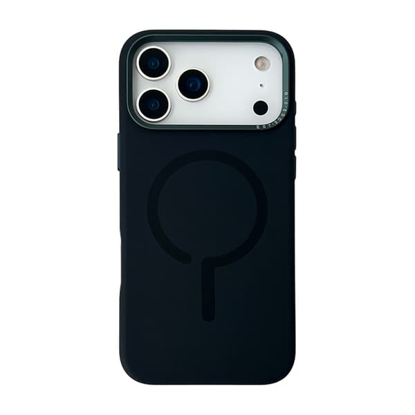 Mobilskal Silikon med Kamera Metallram för iPhone 17 Pro Max - Svart