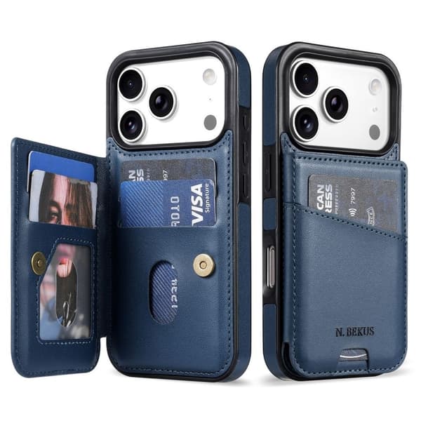 N.BEKUS iPhone 18 Pro Max/17 Pro Max Wallet Case RFID Blocking - Blue