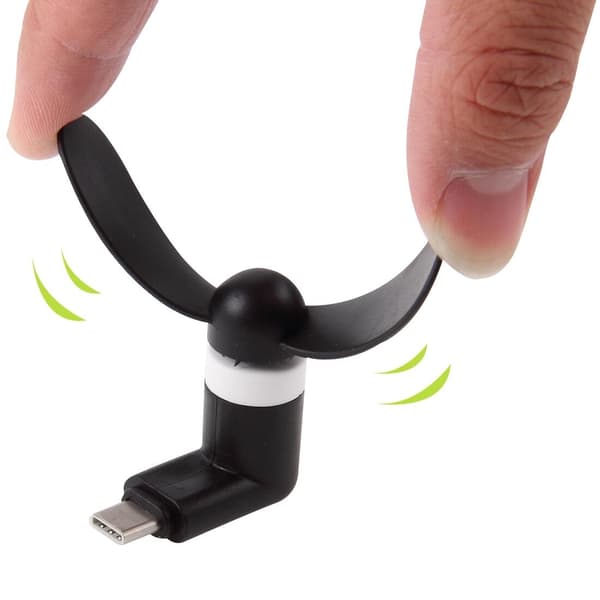 Mobilfläkt med Micro-USB - Svart Svart