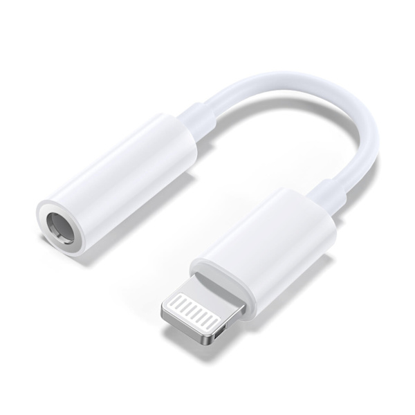 SiGN Lightning till 3.5mm AUX Adapter - Vit