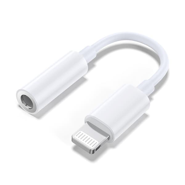 SiGN Lightning till 3.5mm AUX Adapter - Vit Svart