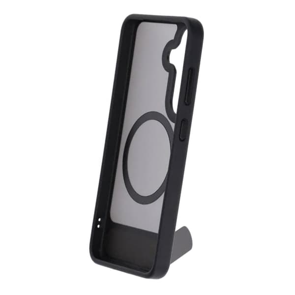 Black Feather Inclined Bracket Magnetic Case - Samsung Galaxy S25 Black