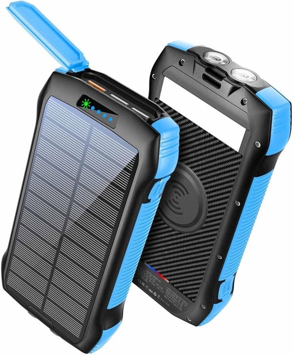 SiGN Solar Powerbank with Wireless Charging, 20000mAh - Blue