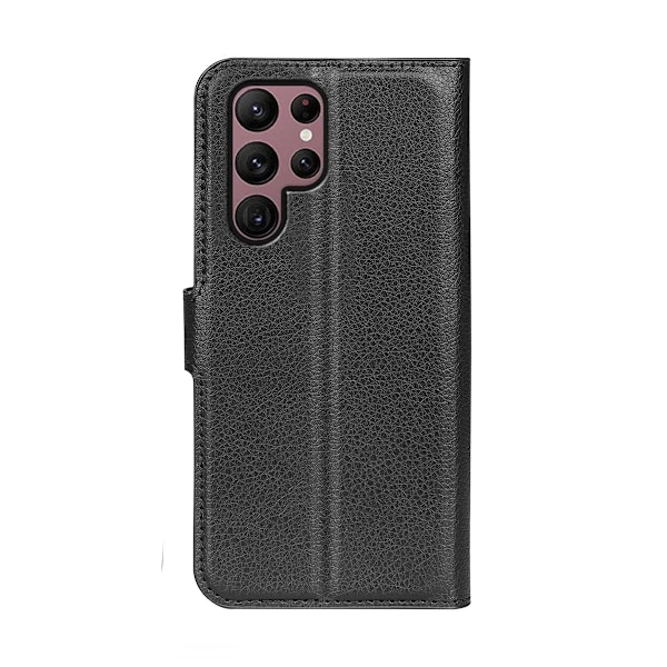 Samsung Galaxy S23 Ultra Plånboksfodral med Stativ - Svart
