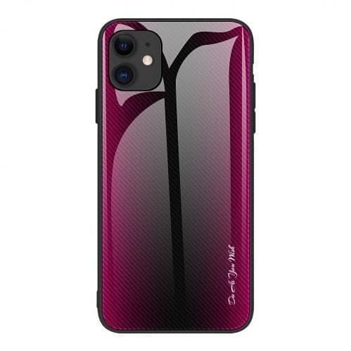 Carbon Fibre Skal för iPhone 12/12 Pro - Röd Svart