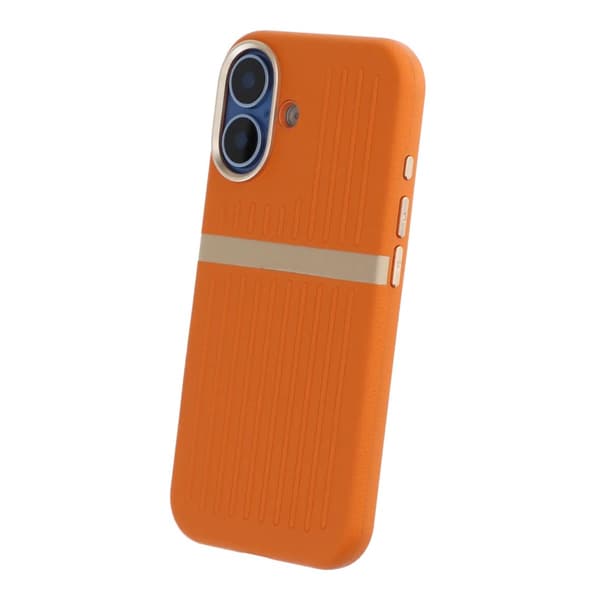 Luggage Spliced Leather Texture Magnetic Phone Case For iPhone 17 Orange