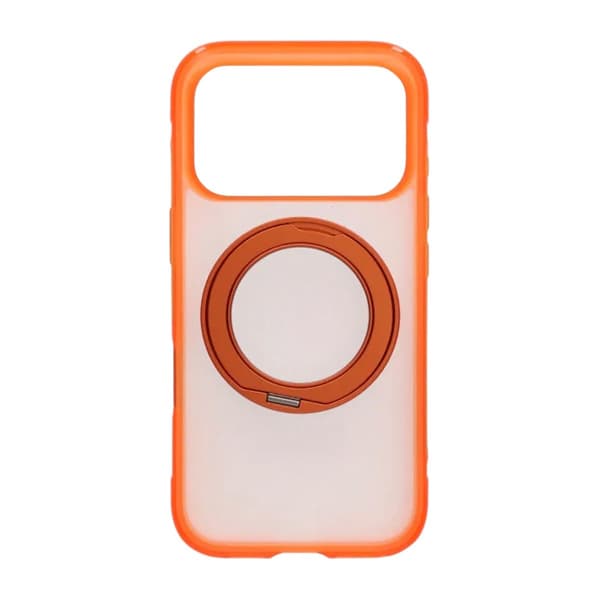 360-degree Rotating Stand Matte Magnetic Shockproof Airbag  Case  For iPhone 17 Pro Max/18 Pro Max Orange