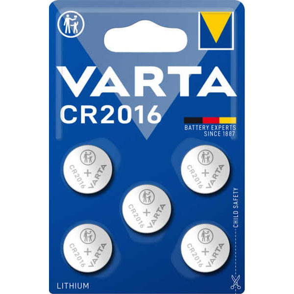VARTA Lithium Coin button cell battery CR2016, 5-pack