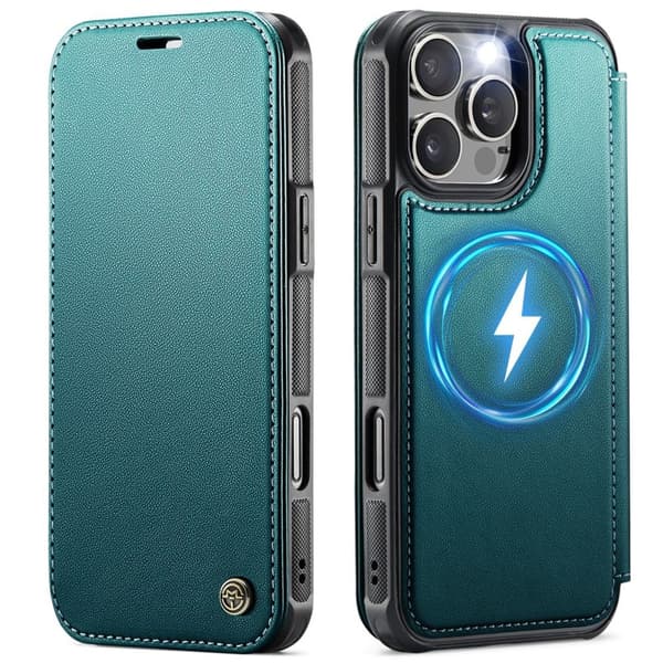 CASEME 053 iPhone 13 Pro Wallet Cover MagSafe RFID blocking - Turquoise