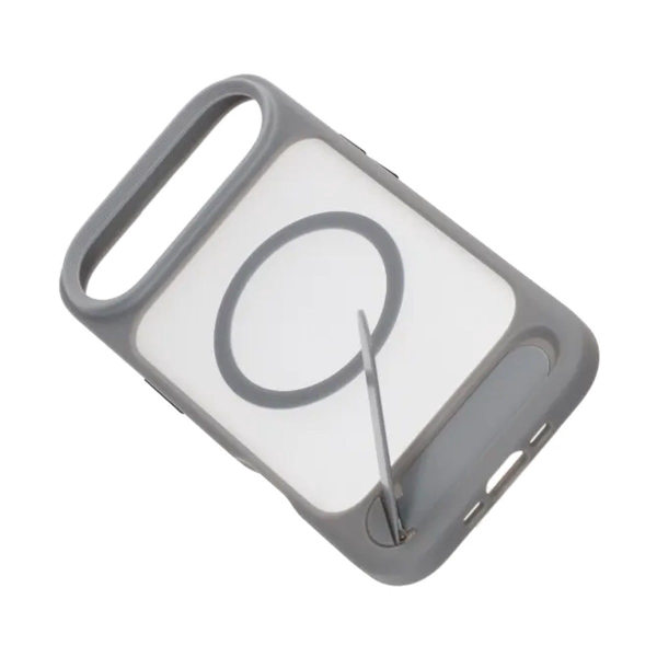 Black Feather Inclined Bracket Magnetic Case - iPhone Air Gray