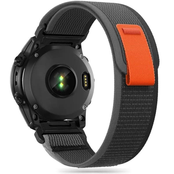 Tech-Protect Nylon Watch Strap for Garmin Fenix 6X/7X etc - Black/Orange