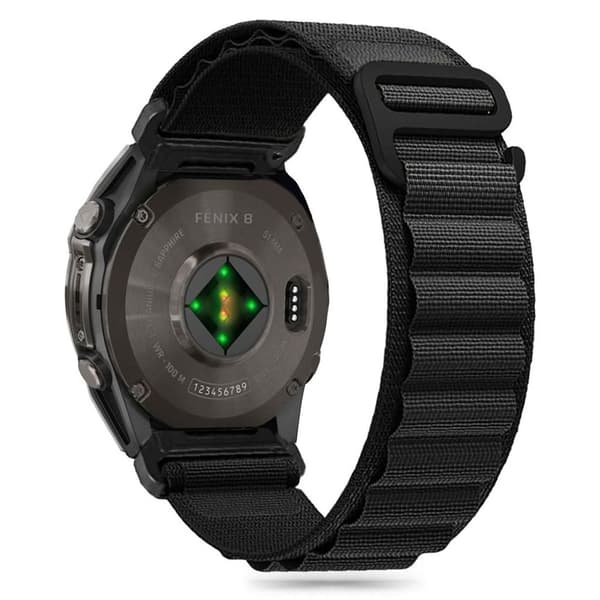Tech-Protect Nylon Pro Watch Strap for Garmin Fenix 5/6/6 Pro/7/8 - Black
