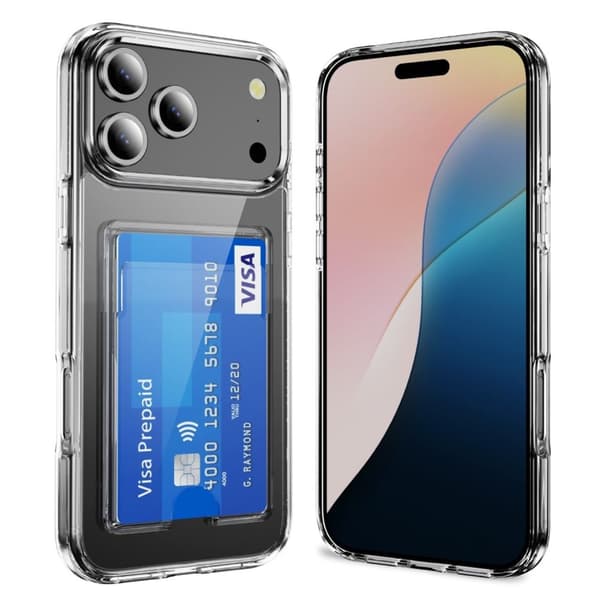 iPhone 18 Pro Max/17 Pro Max Case with card slot in Acrylic - Transparent
